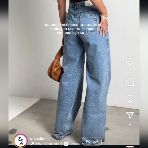 Onze Denim Made in Brasil Wide Leg Denise Light Wash Size Women's 6 RARE HTF - Picture 15 of 15